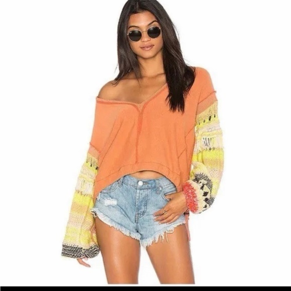 Free People Reminiscent Pullover Knit
Crochet Boho Sweater